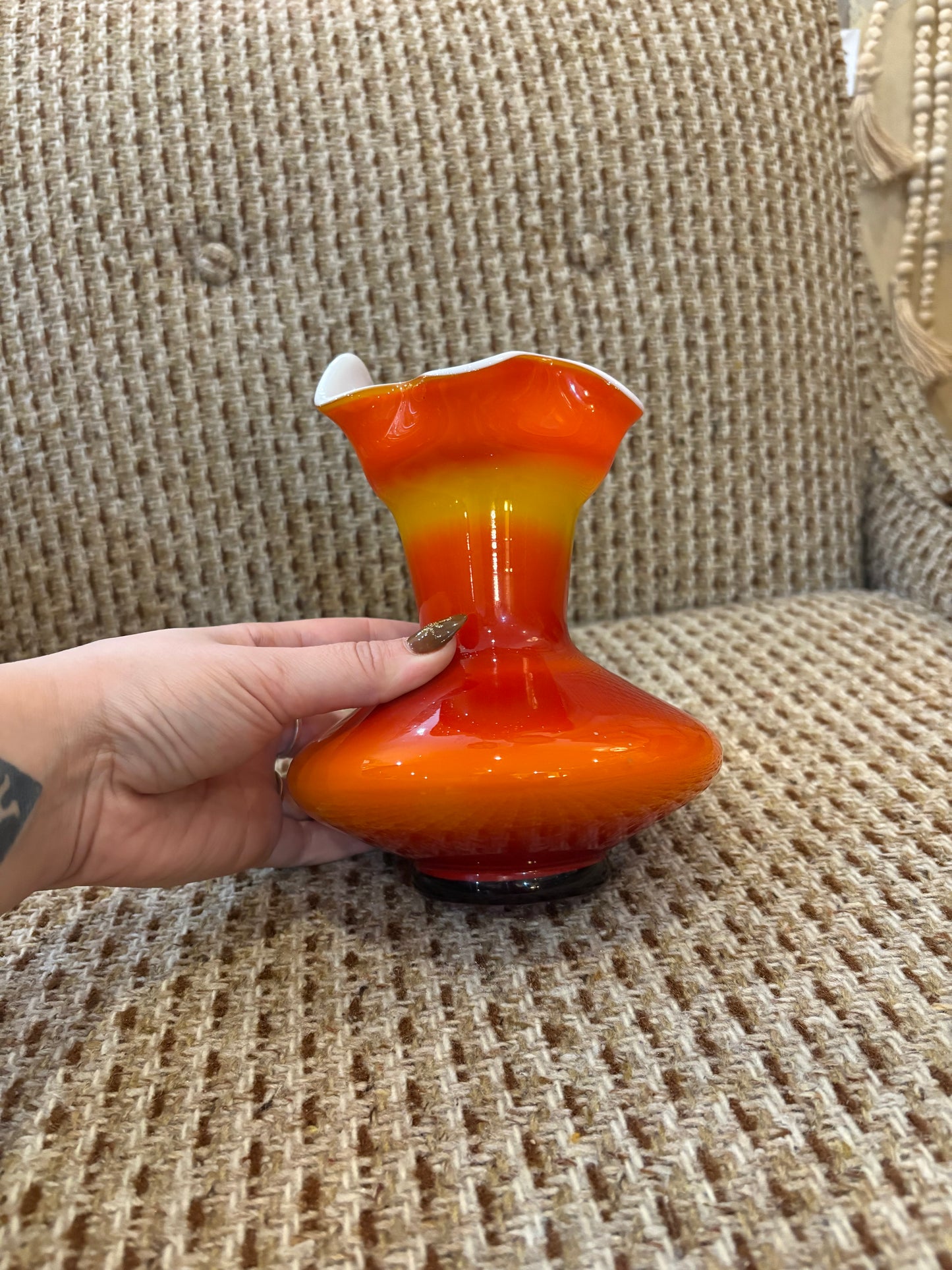 Mid Century Studio Art Glass Vase- Czech