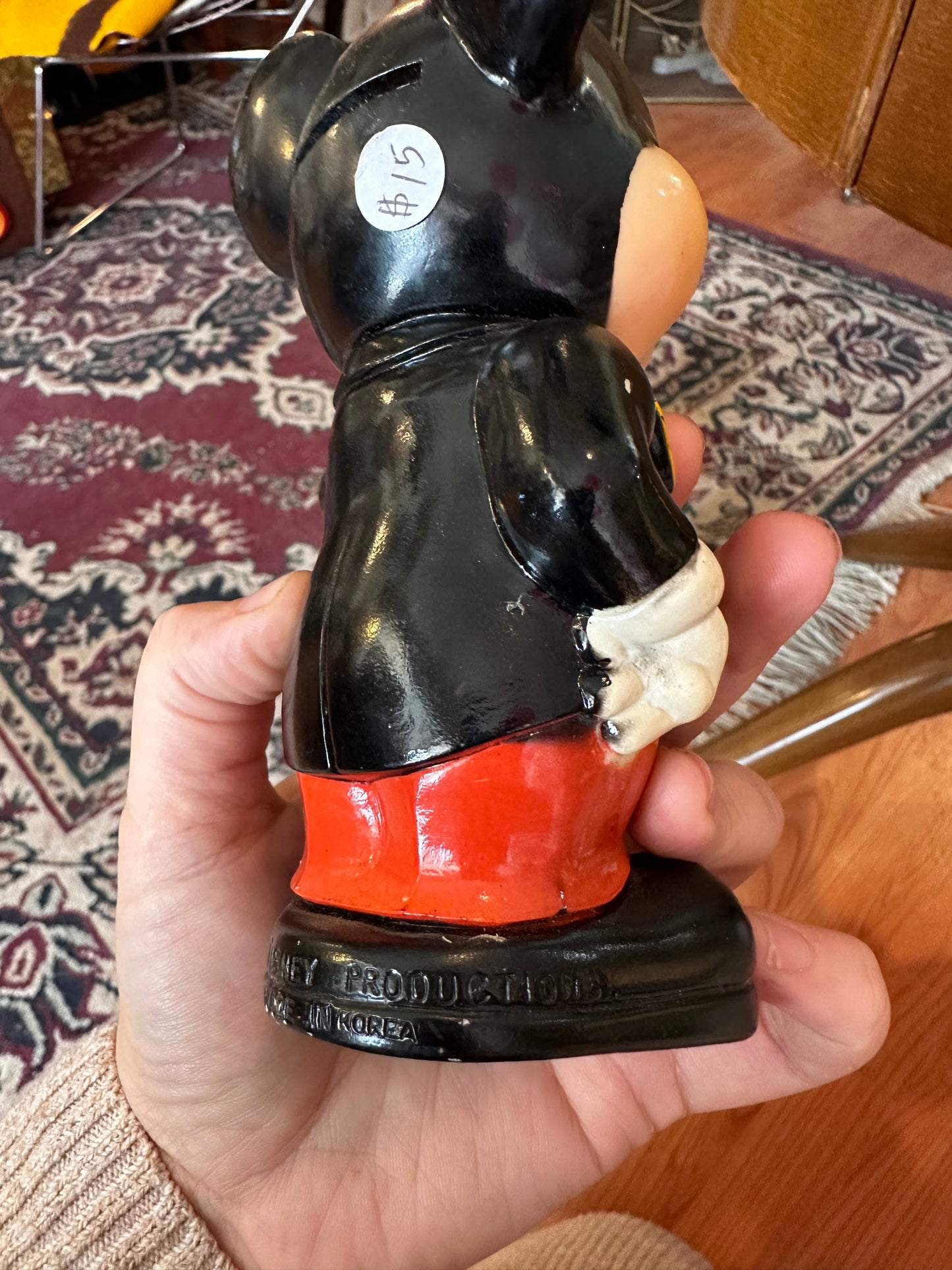 Mickey Mouse Vinyl Plastic Bank - made in Hong Kong