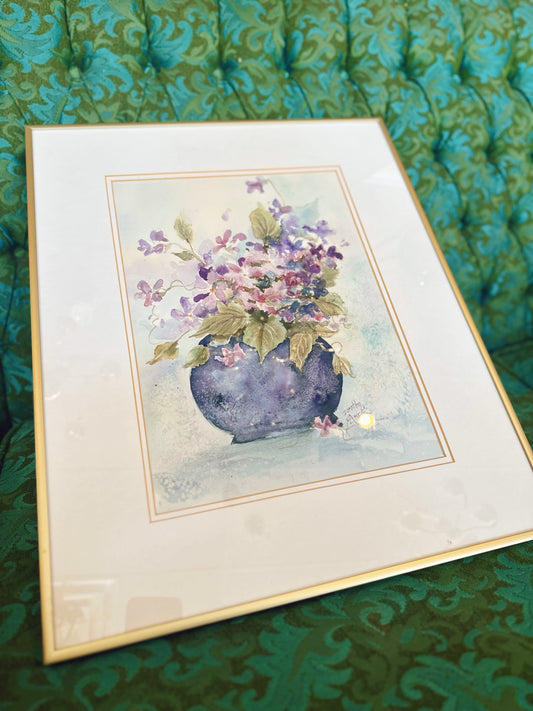 Signed & framed Dorothy Amey floral painting