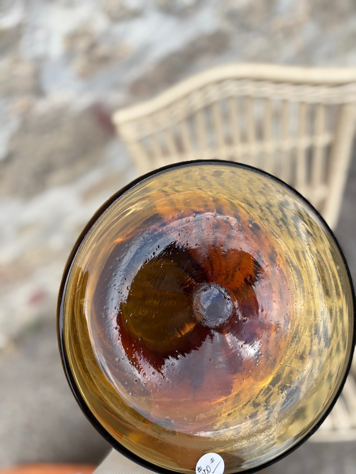 Extra Large Amber Glass Vase