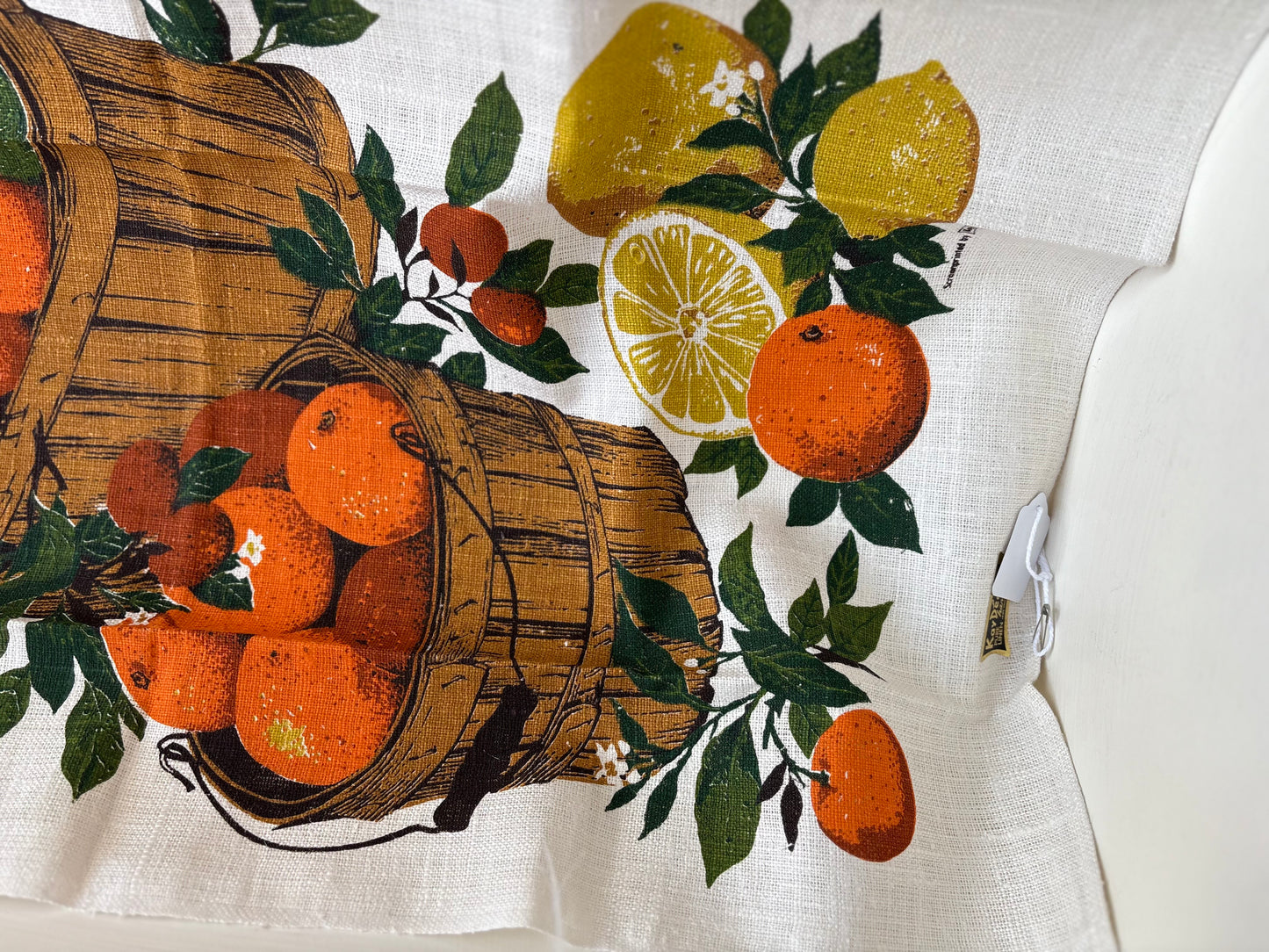 L’Orange Kitchen Towel - KayDee Rhode Island Pure Linen, Screen-printed