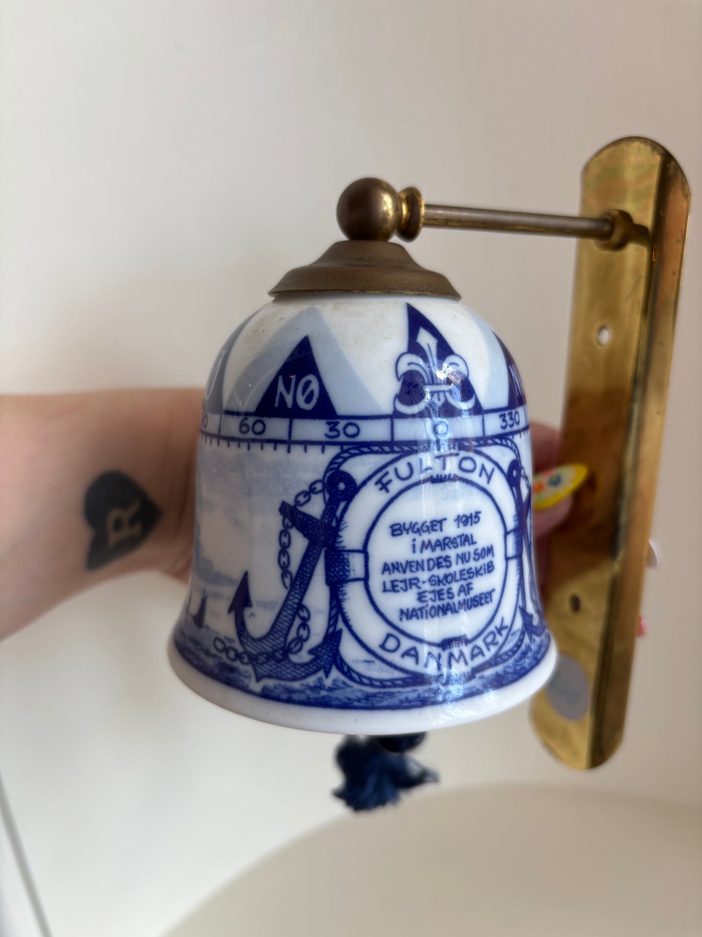 Fulton Denmark China Bell with brass hardware