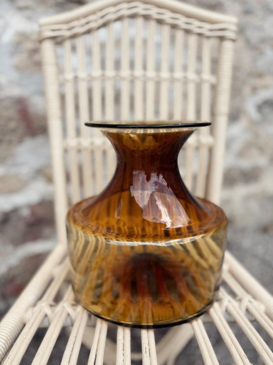 Extra Large Amber Glass Vase