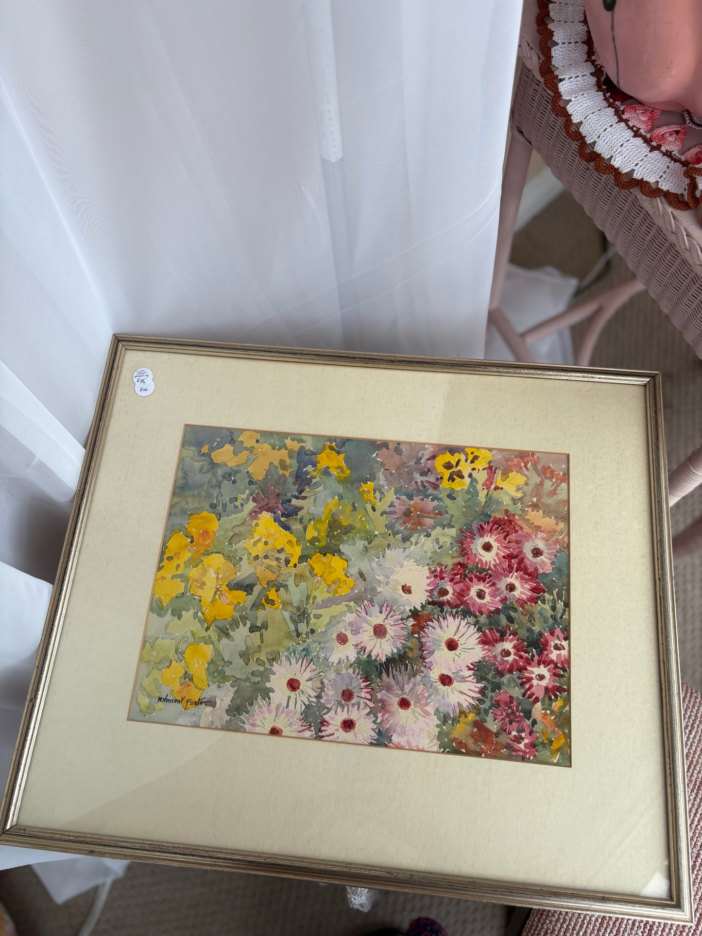 Framed Water Colour Painting - signed
