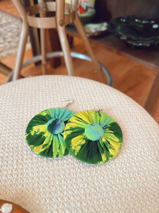 Mid Century Fabric Earrings