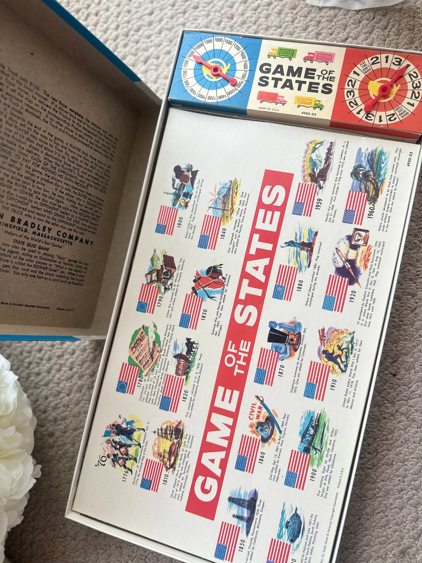 1960 Game Of The States Board Game