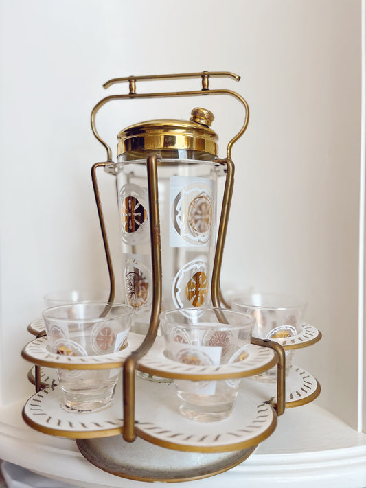 1950s White & Gold Bar Set