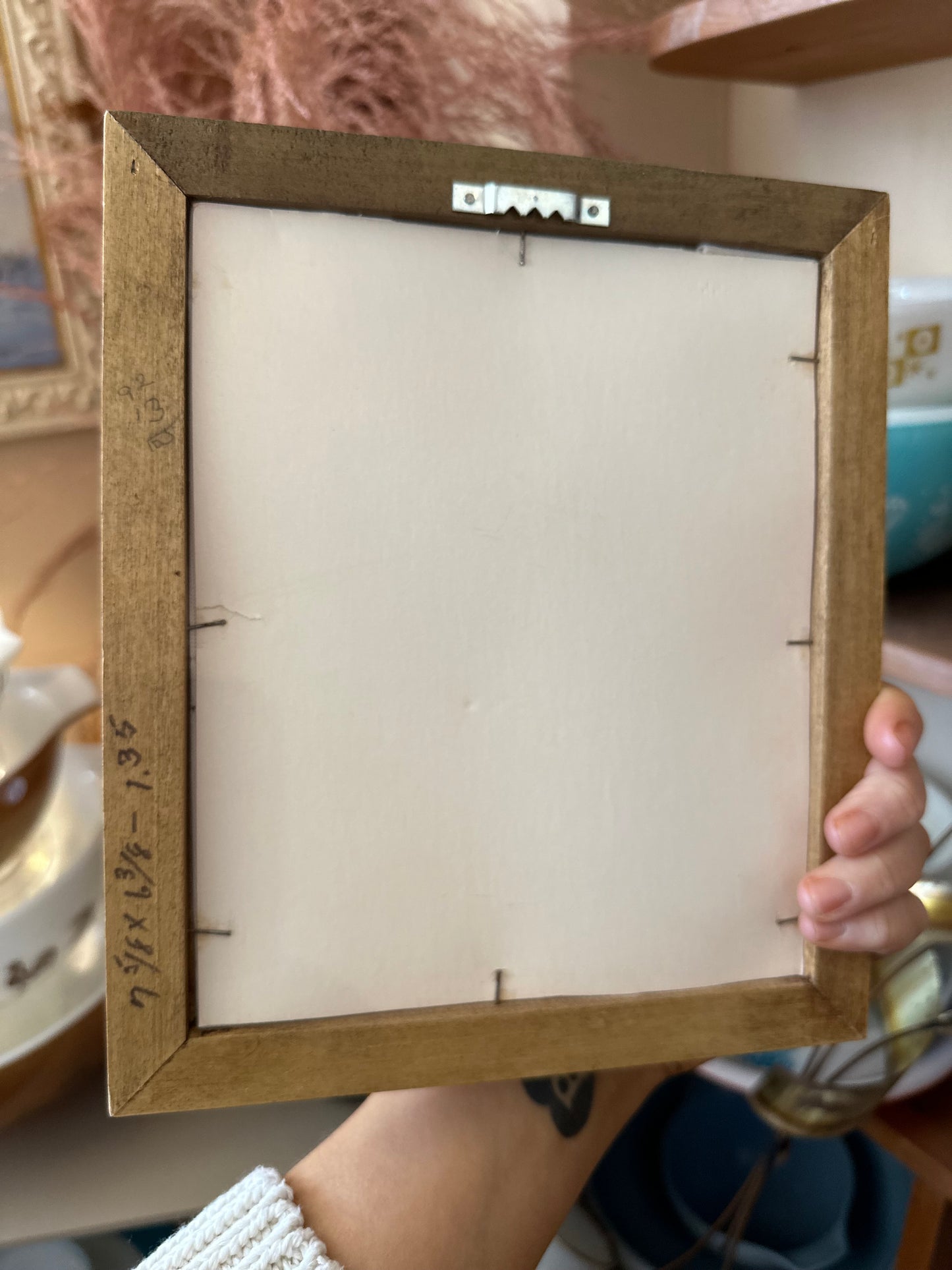 Kitten with Balloon Framed Needlepoint