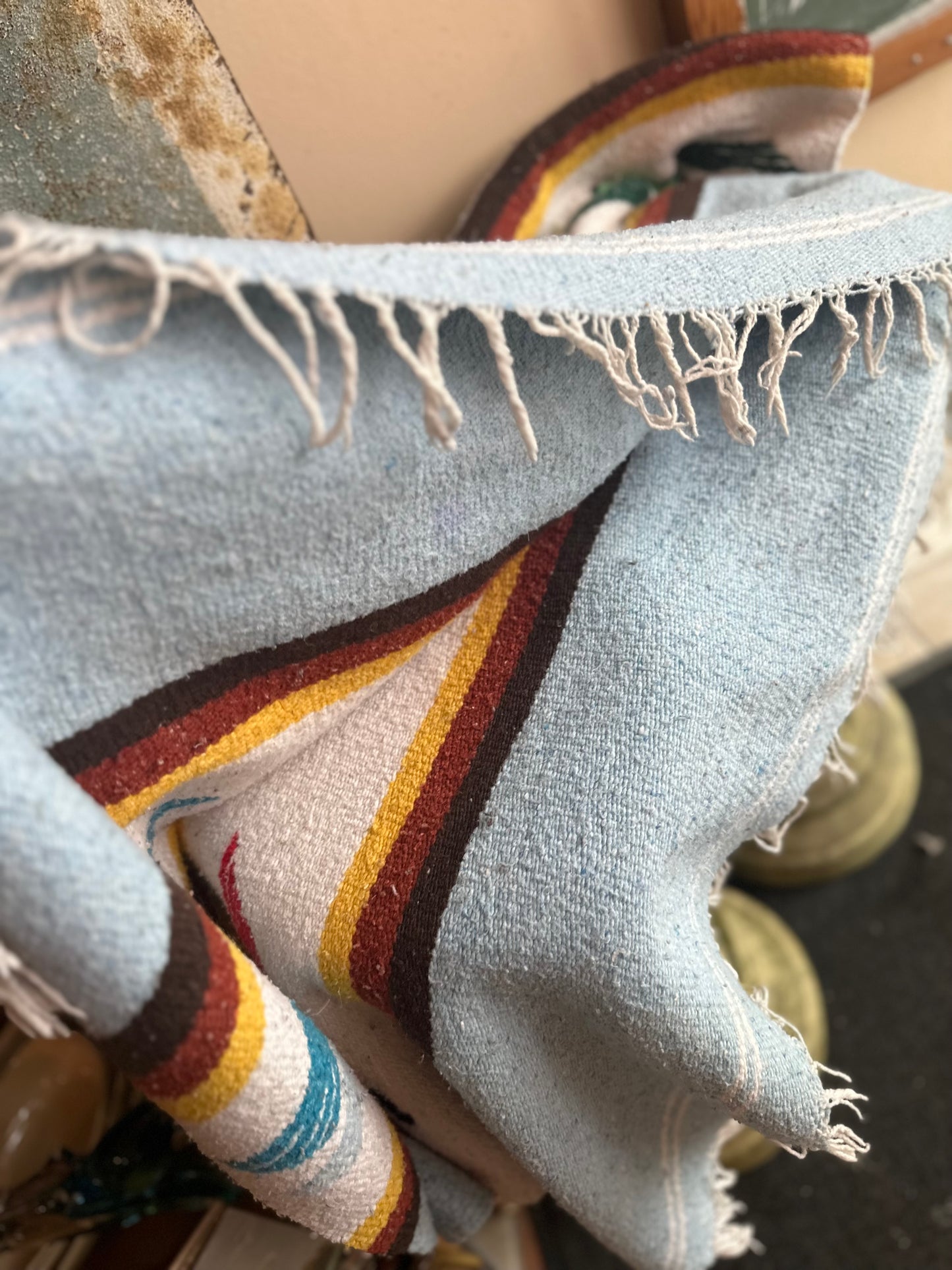 Vintage woven bird blanket