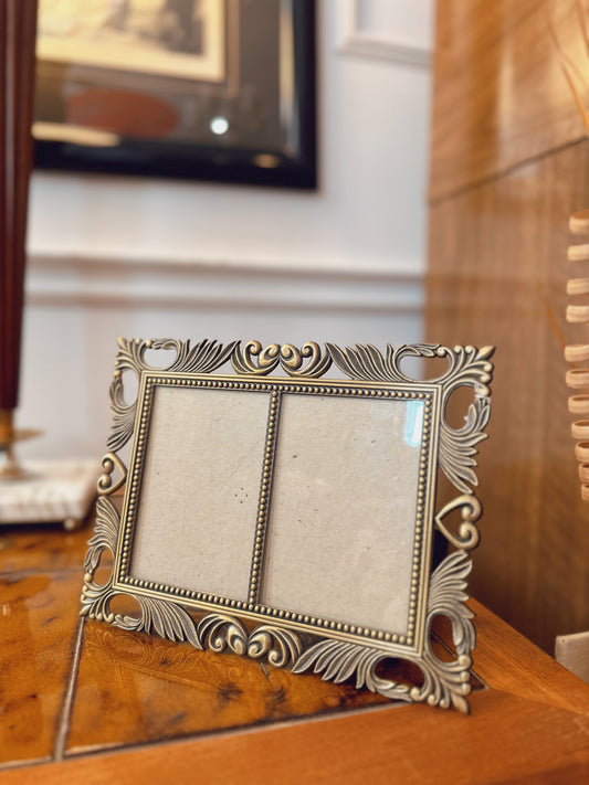 Metal heart picture frame for 2 pictures