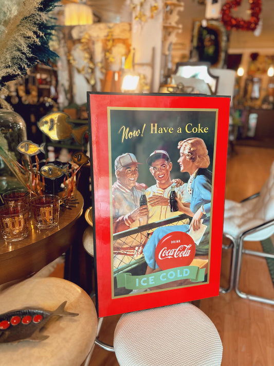 Coca Cola wood plaque poster