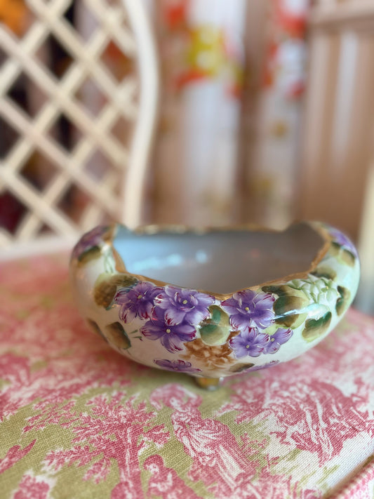 Hand Painted Purple Floral Catch All