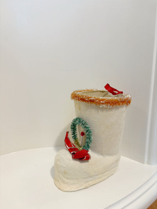 Santa Boot Candy Holder (white) - made in Japan