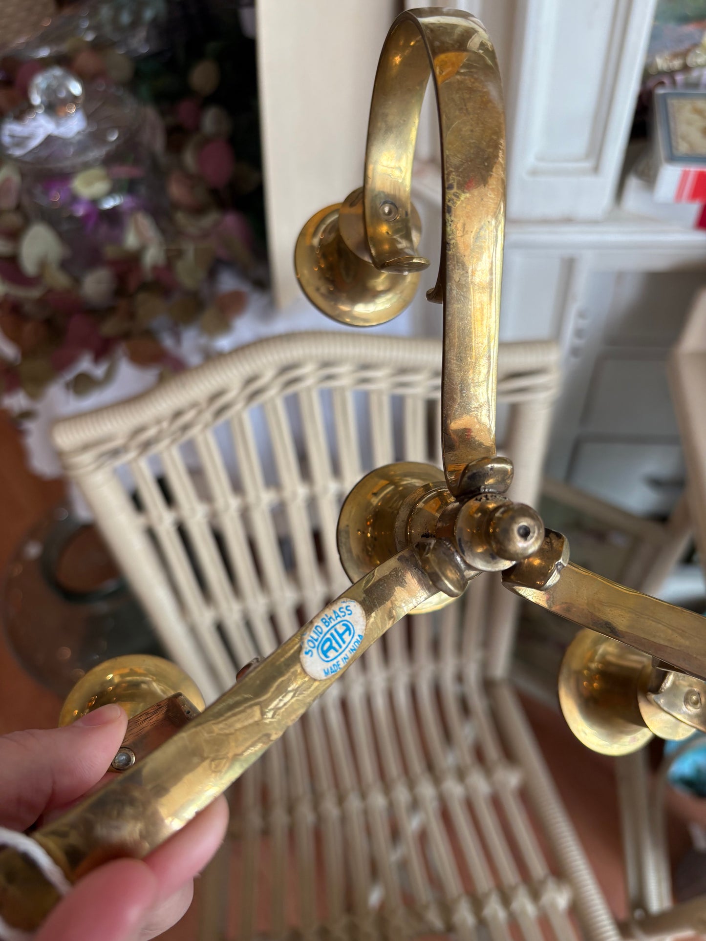 Solid Brass 4 candle holder