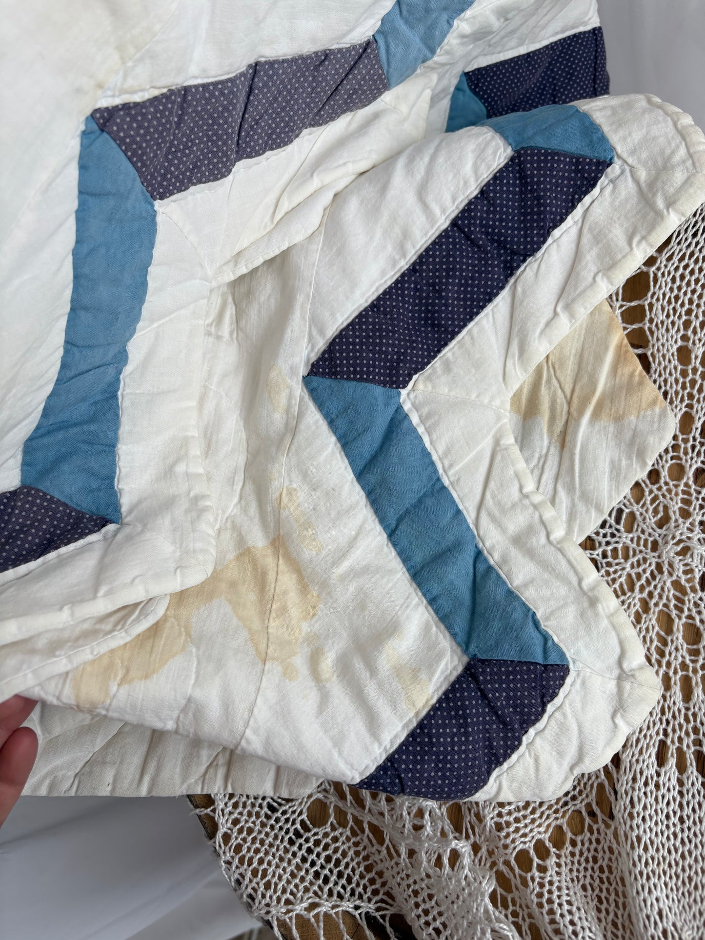 Beautiful Floral Quilt with some wear and tear