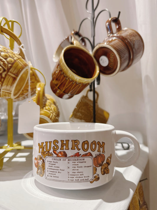 1970s Mushroom Soup Mug/ Bowl with recipe