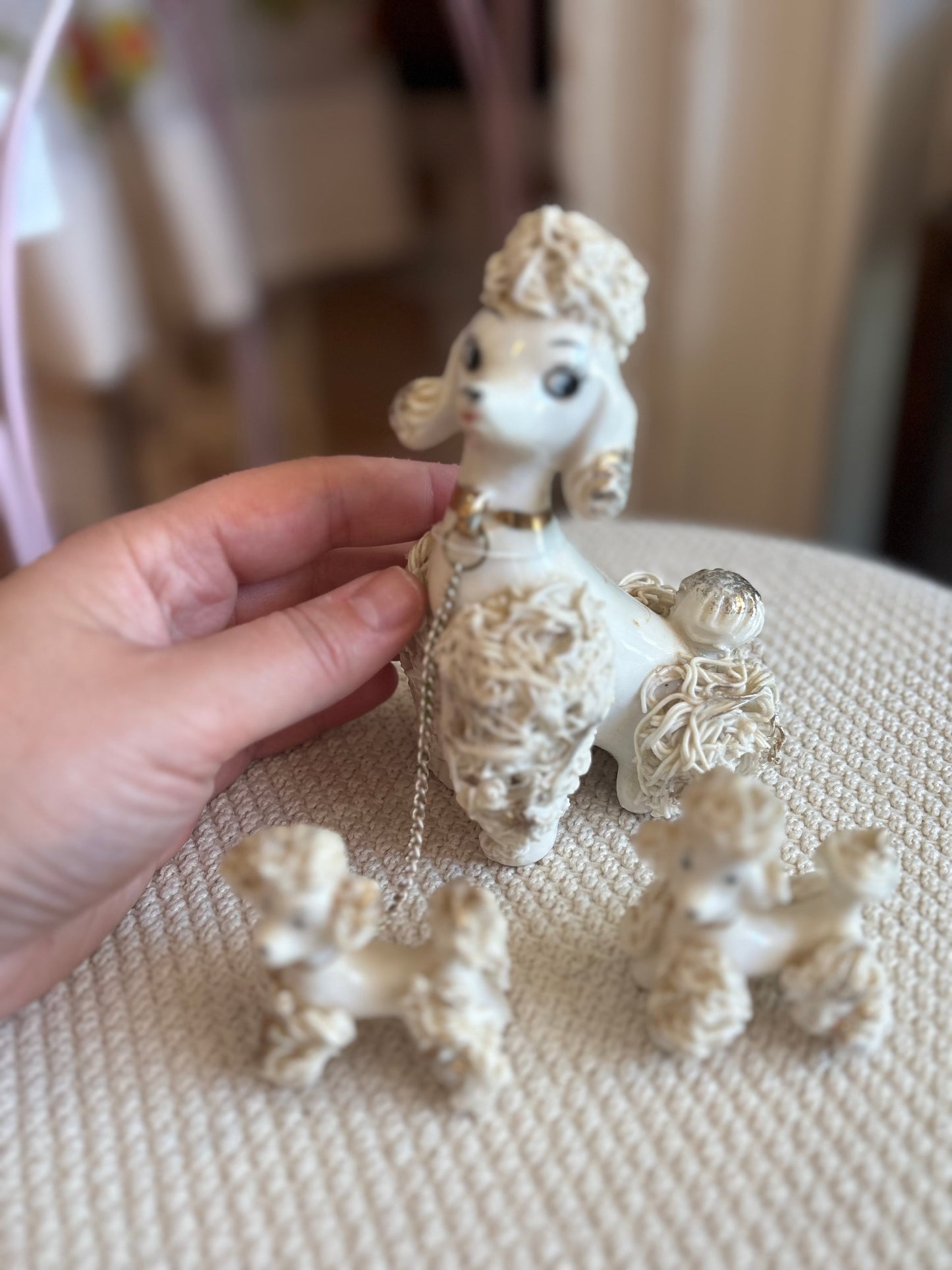 White Spaghetti Poodles - Giftcraft made in Japan