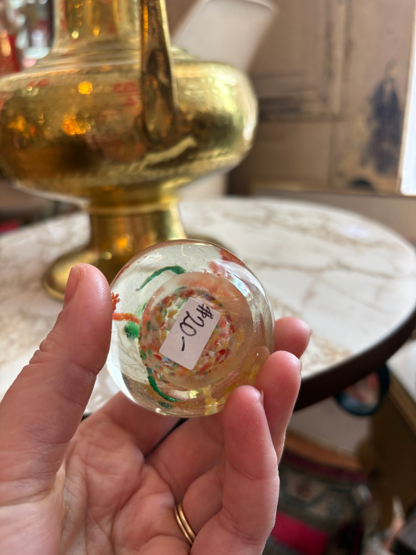 Small Floral retro paperweight