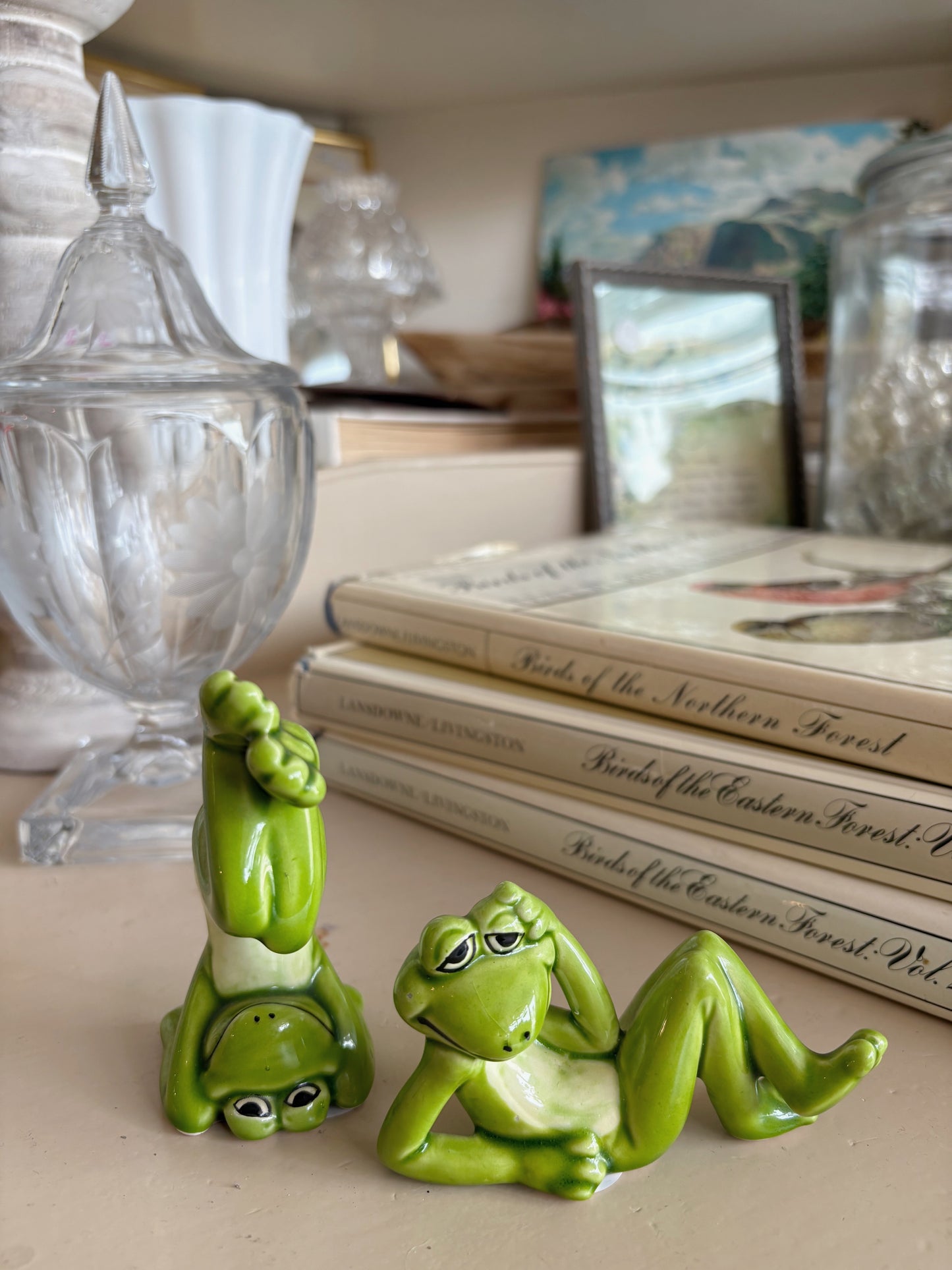 Made in Japan Ceramic Frog Figures