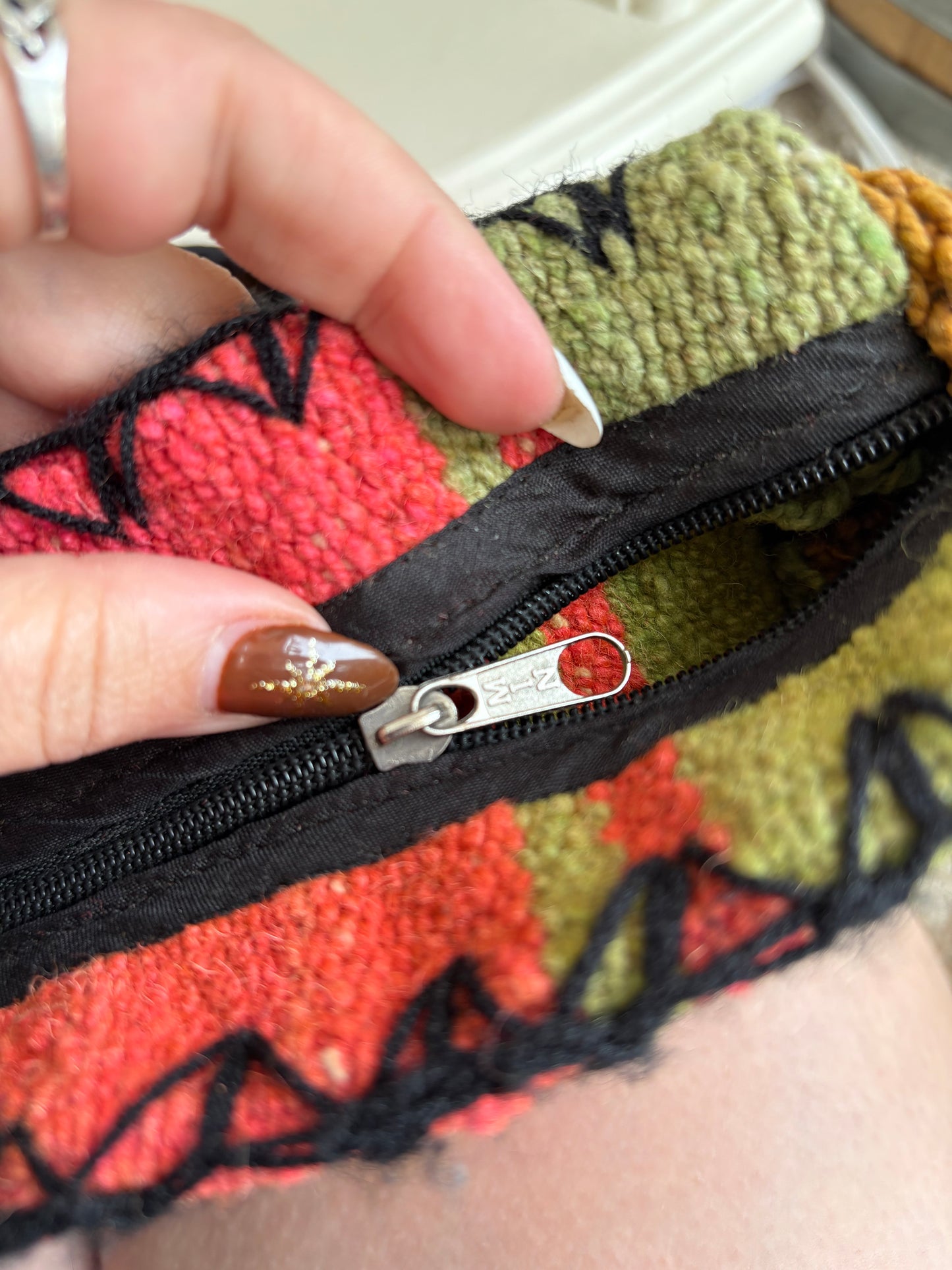 Hand Woven & sewn wool bag, made in Peru