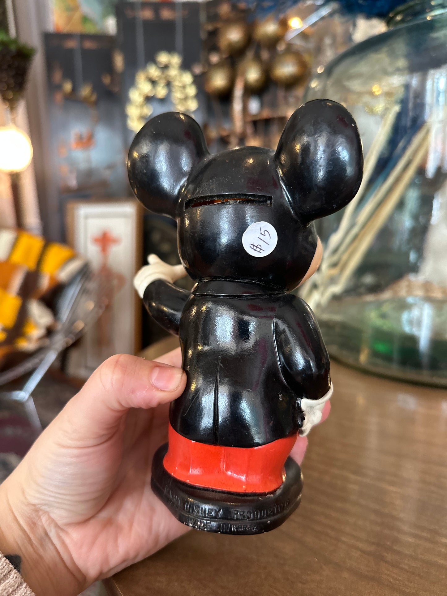 Mickey Mouse Vinyl Plastic Bank - made in Hong Kong
