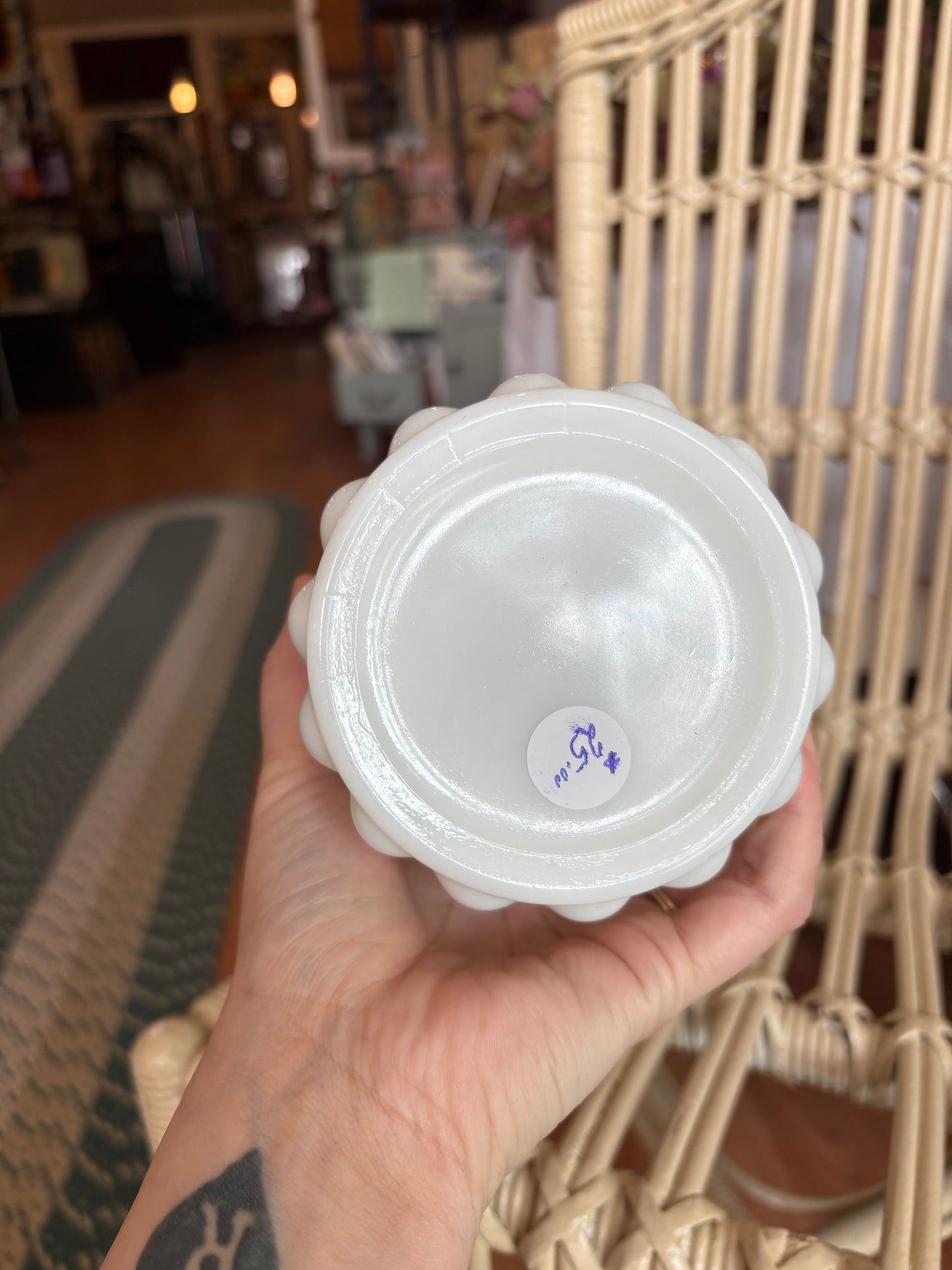 Fluted Milk Glass Vase