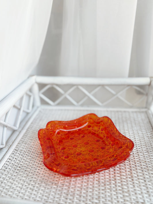 1960s Amberina LG Wright Co Ashtray