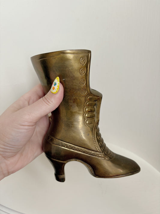 Brass Shoe Vase