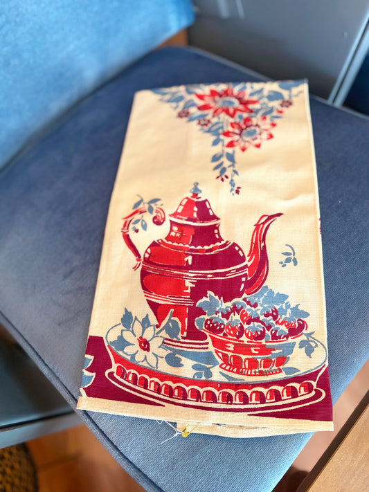Linen Teapot & florals Tea towel #2