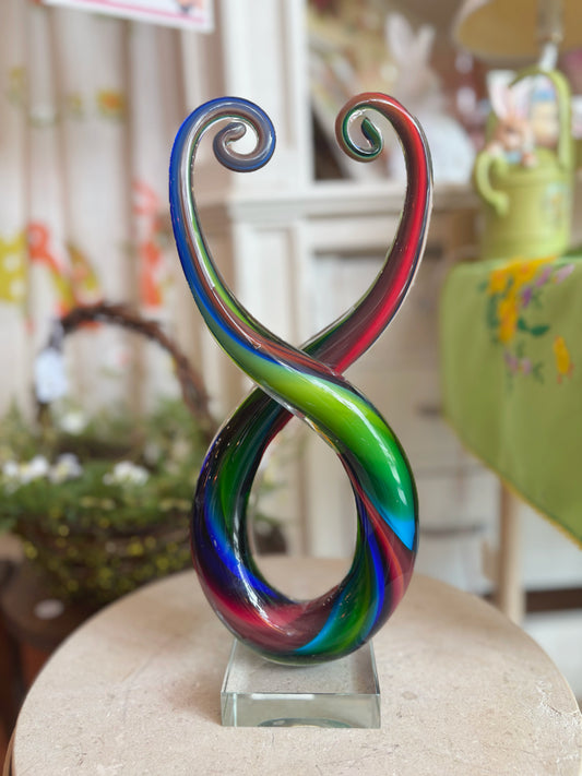 Murano Glassware Ribbon Sculp