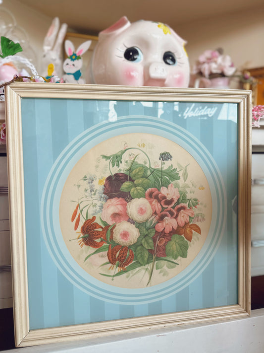 Stripes & florals framed Wall Art