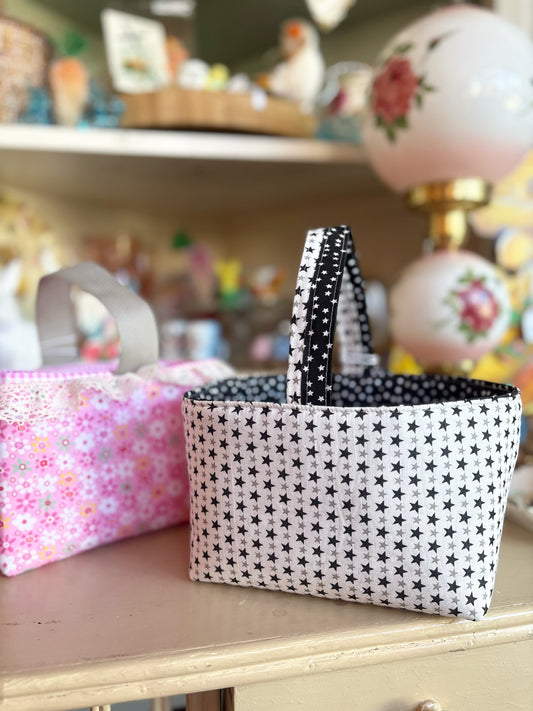 Black & White Stars Easter Basket handmade By Nana