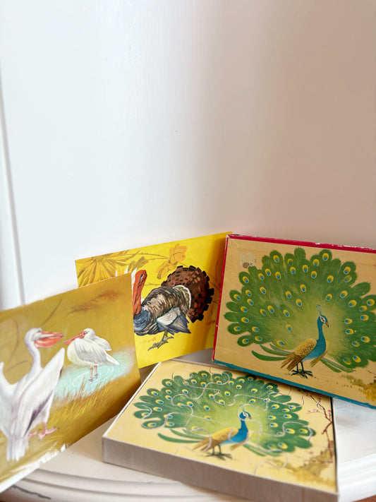 Set of 3 Wooden Animal Puzzles in a box