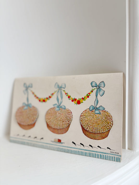 Cats in baskets handkerchief set - made in Austria