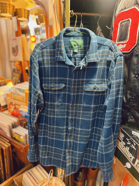 100% Cotton Woolrich XL The Green Label Collection Blue Button Up Shirt