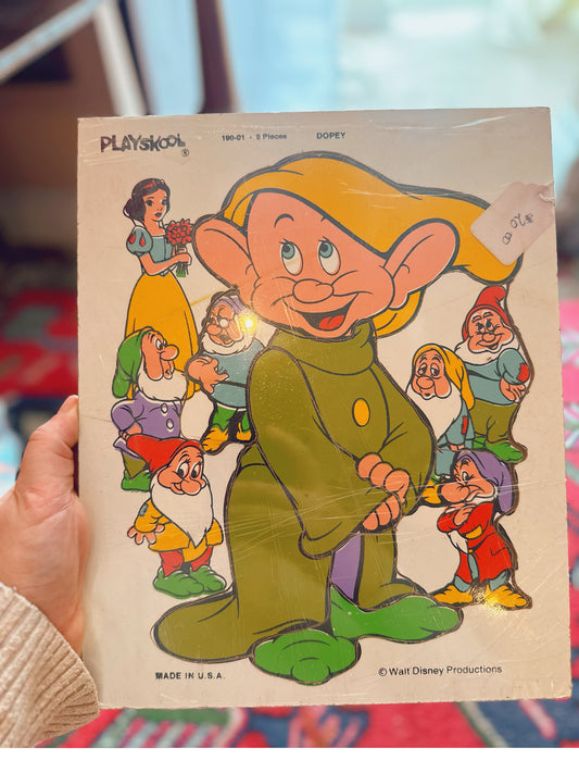 1970s Playskool Dopey Wooden Puzzle