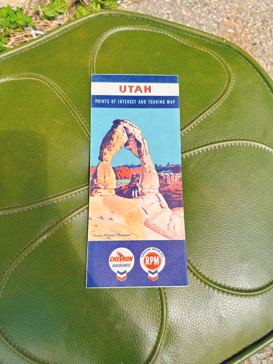 Vintage Utah map - Chevron Gasolines