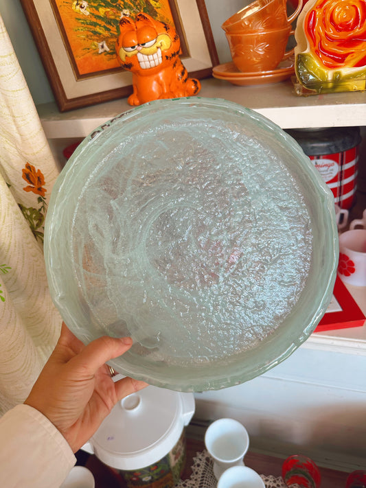 Medium Art Glass Tray - pale blue