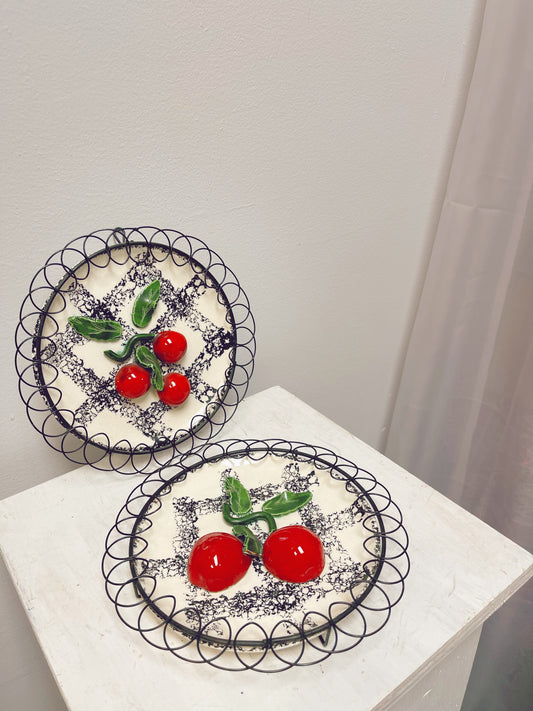 1950s Cherry wall plates