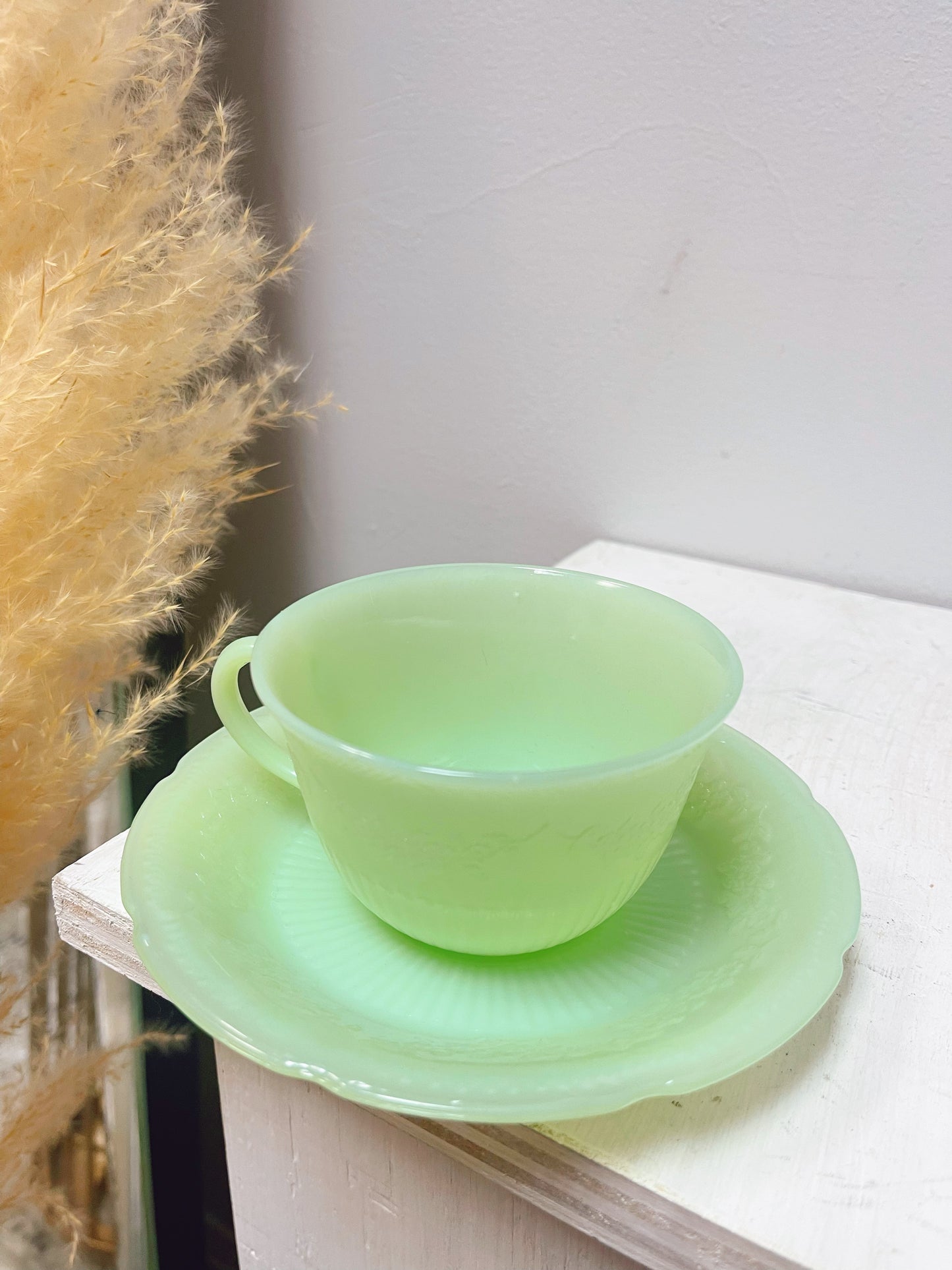 Fire King Jadeite Tea Cup & Saucer Sets