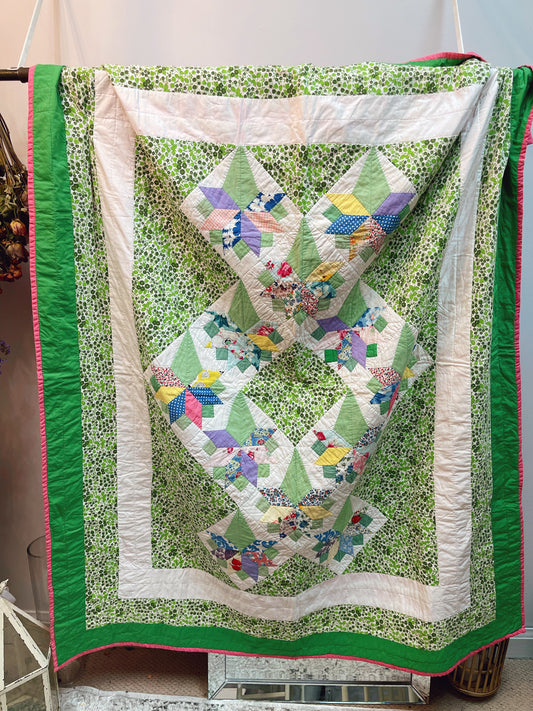 Twin hand sewn quilt