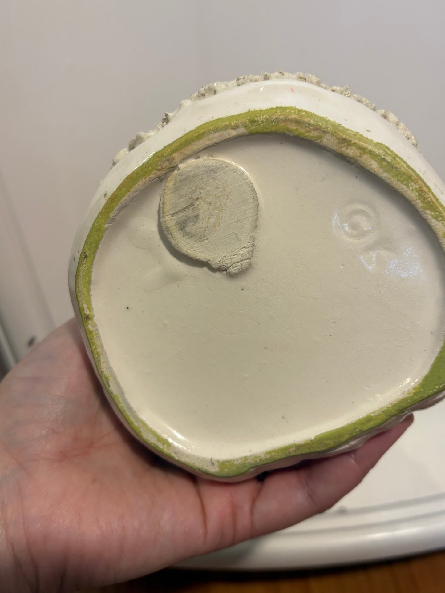 Christmas Shopping girl planter  with presents and wreath