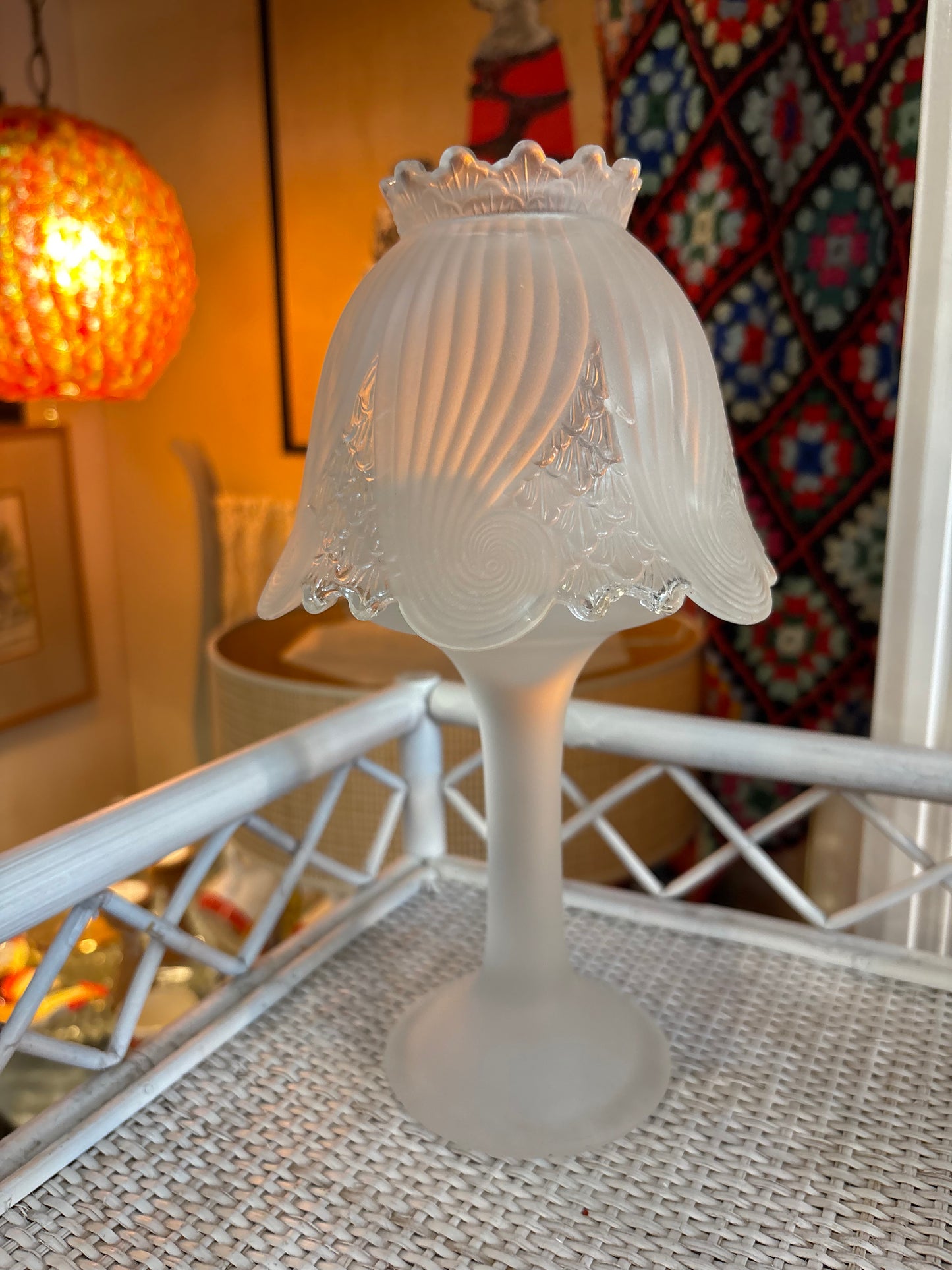 Frosted Glass Fairy Lamp Candle Holder