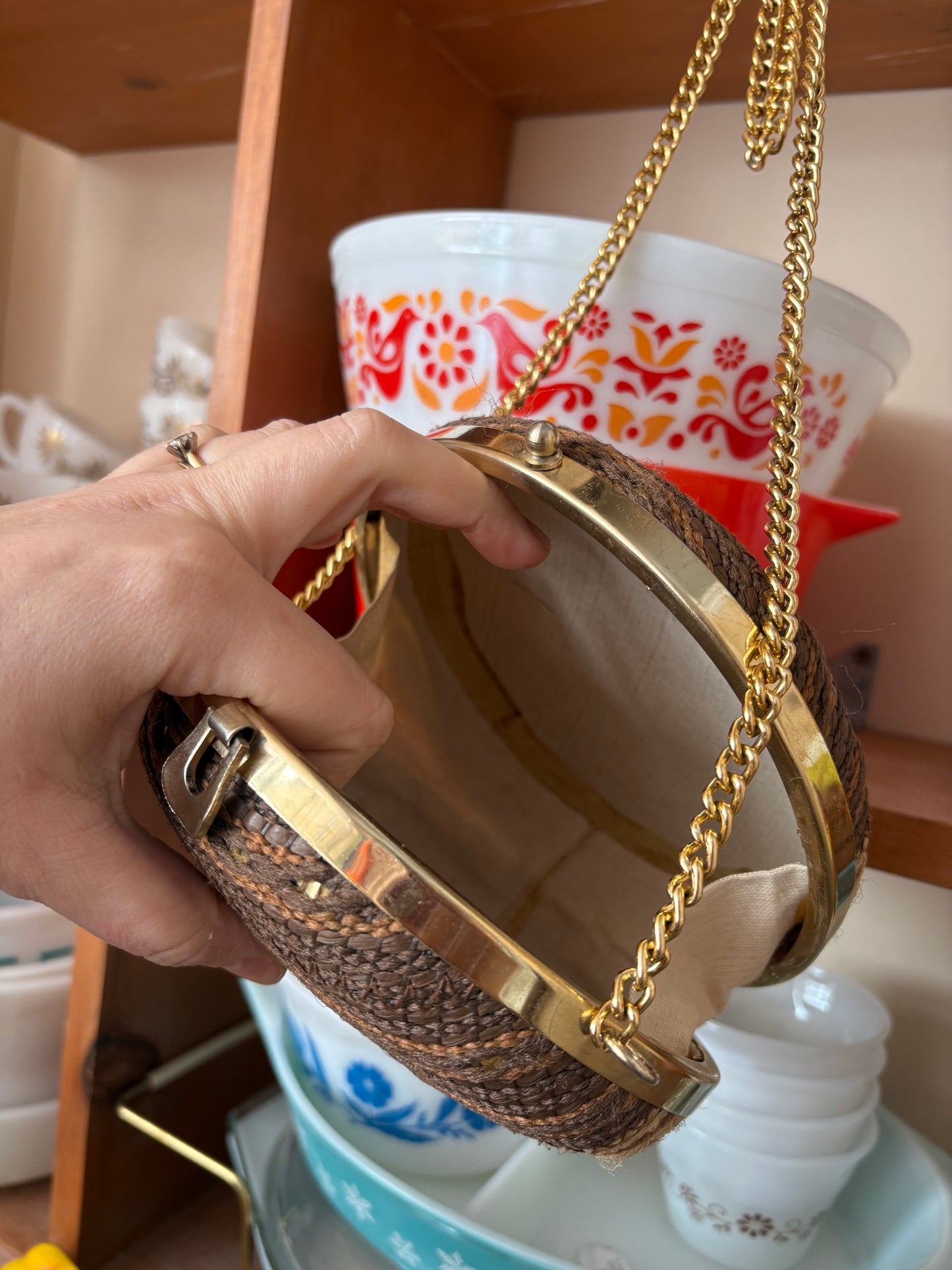 Woven Chain Crossbody Purse