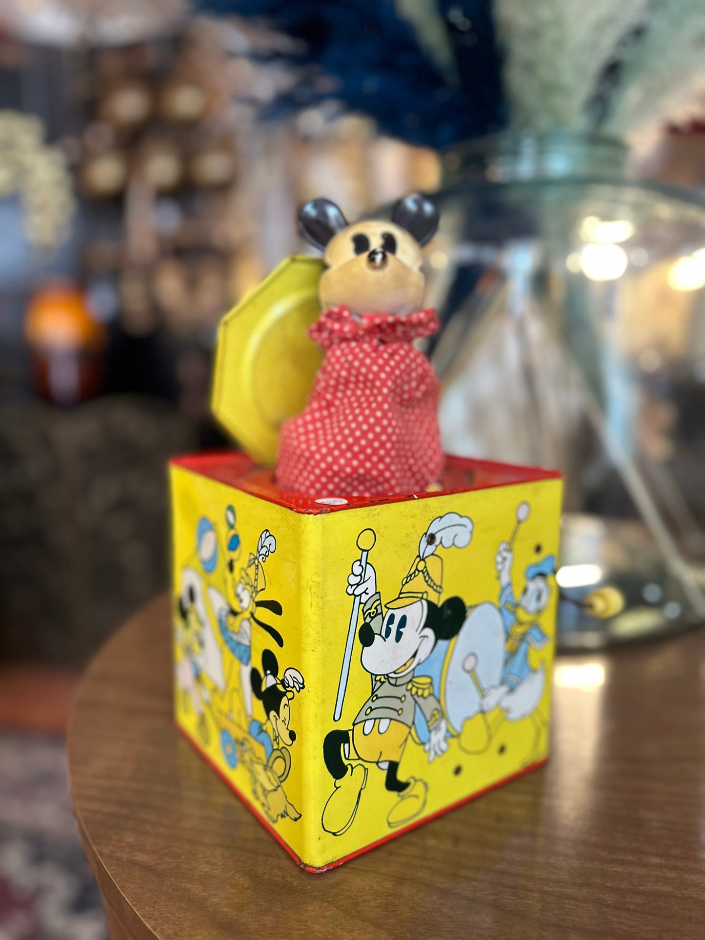 1950s Carnival Disney Mickey Mouse Jack In the Box (not working but can be opened and closed)