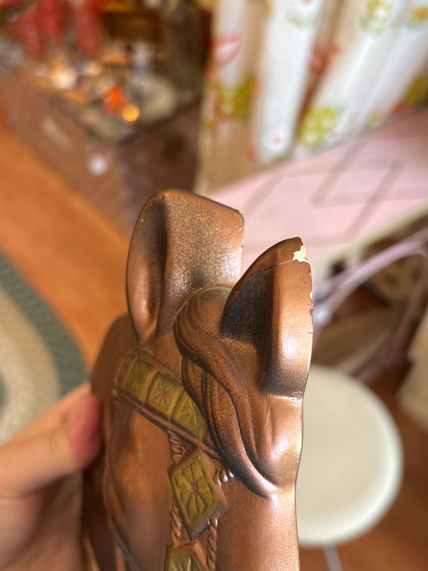 Pair of wall Hanging Chalkware Horse Busts
