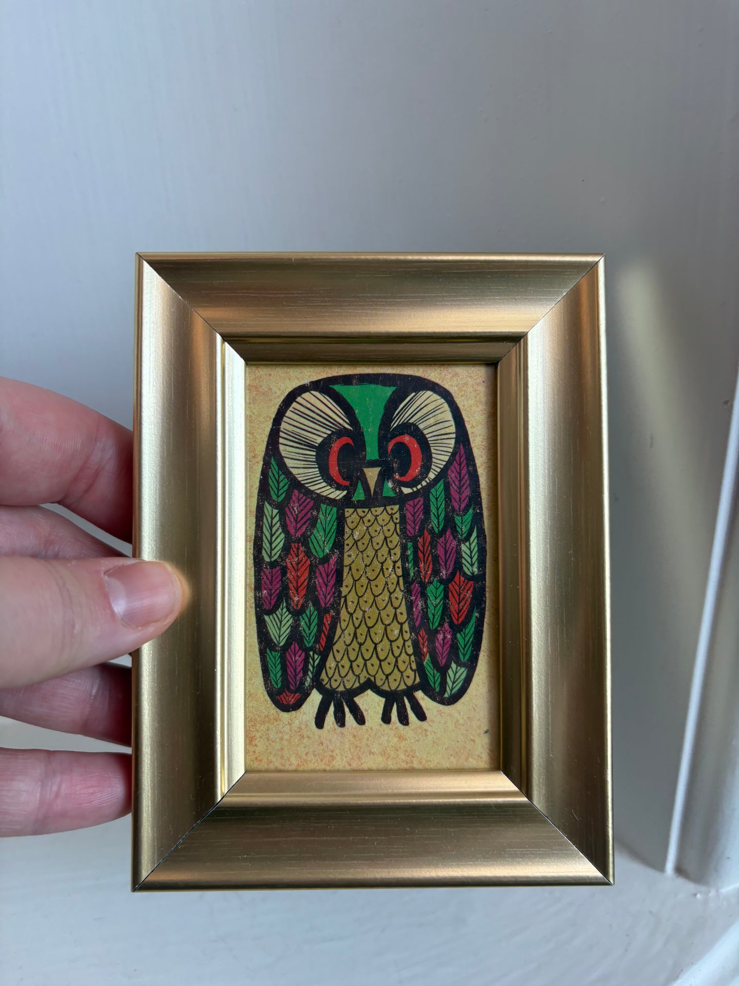 Mid Century Owl Framed Photo