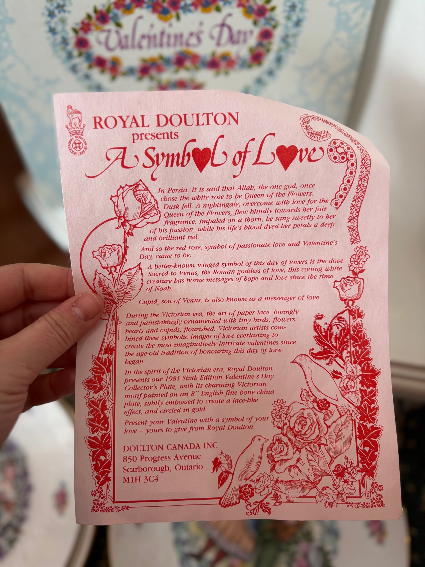 1981 Valentines Day Royal Doulton Plate