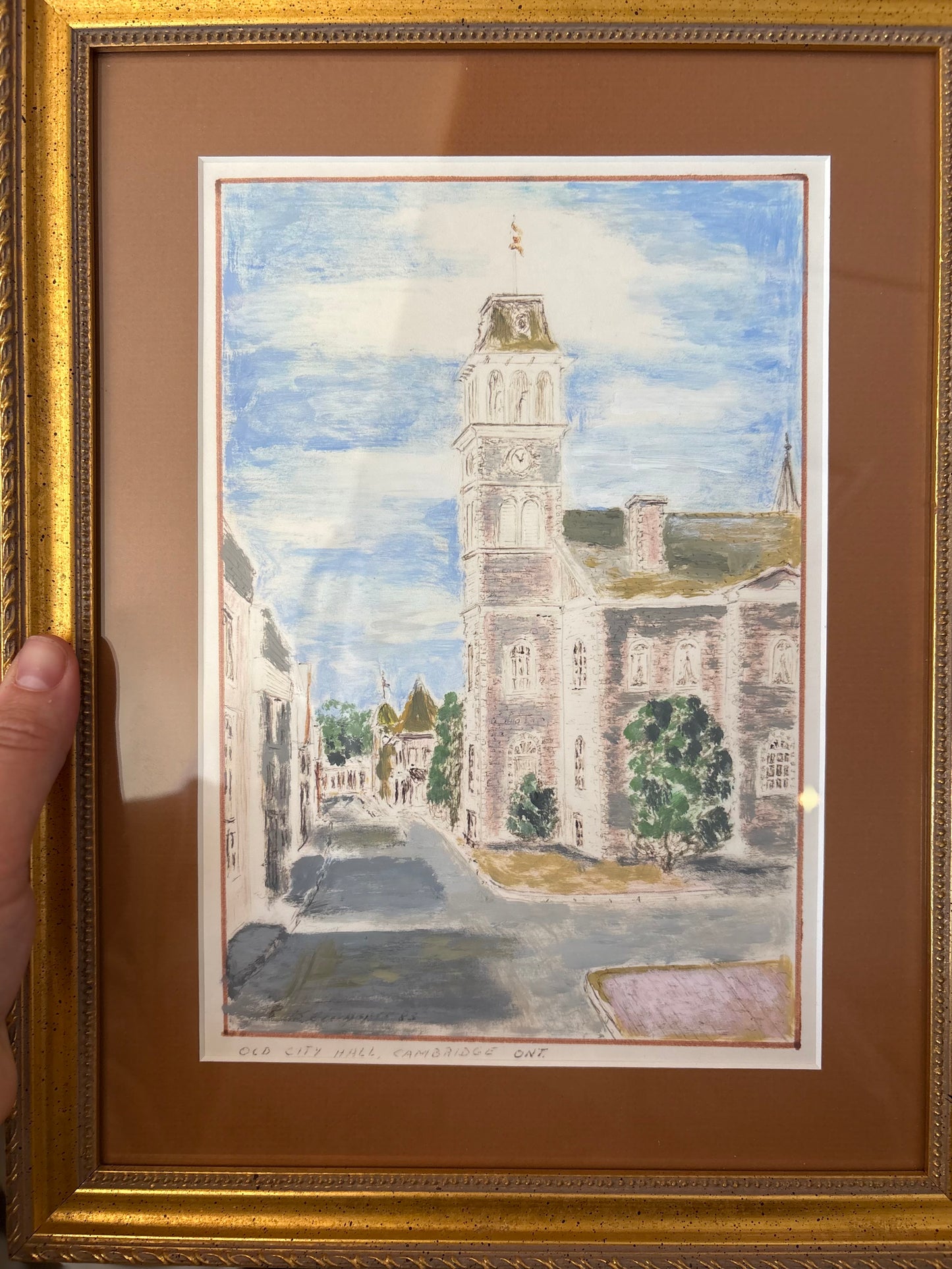Old City Hall Cambridge framed painting