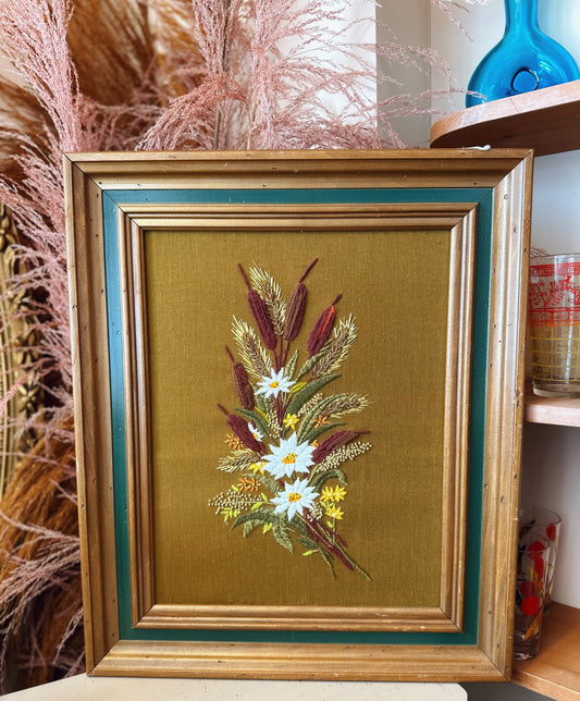 Framed Needlework Wall art - 18x21 inches